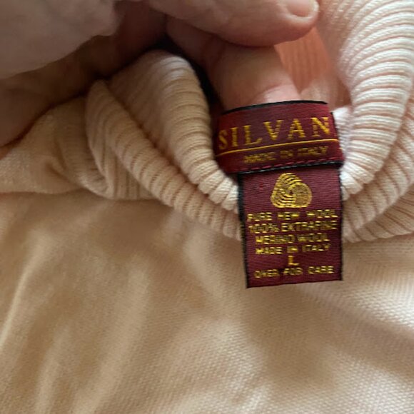 Vintage Pink Merino Wool Turtleneck Silvana Brand Sweater (Size L) - Picture 2 of 3